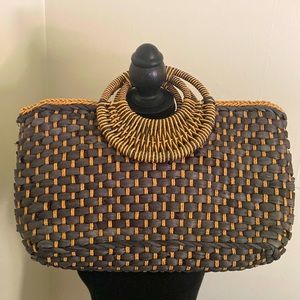 Zara Black and Tan Woven Bag